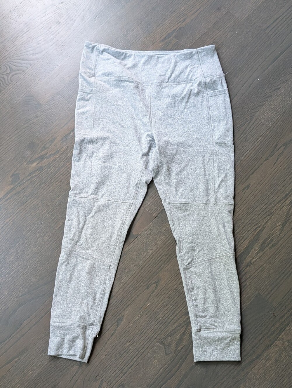 Kyodan Heather Light Grey High Waisted Leggings with Side Pockets Women's XL